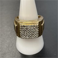 Mens 10 KT Diamond Rolex Ring