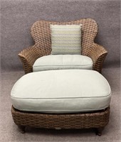 Lane Venture Large Wicker Chair and Ottoman