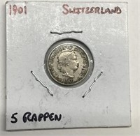 1901 Switzerland 5 Rappen