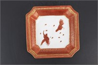 Japanese Square Celadon Orange Plate
