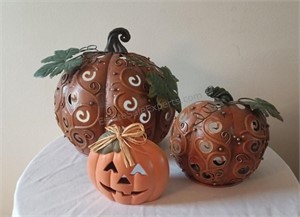 Assorted Pumpkin Candle Holders/Decor