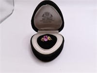 14kt Ylw Gold sz8 Ring Pink/Diamond Stones 2.1g