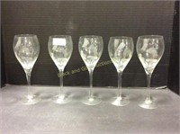 Set of 5 Princess House wine glasses