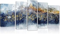 Blue Mountain Canvas Wall Art 5 Panels