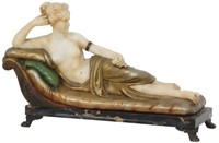 Bronze & Alabaster Sculpture - Venus Victrix