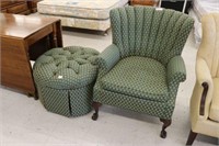 Shell Back Chair w/Footstool