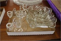 Glass Bowl & Candle Holders