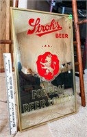 Stroh's Beer Mirrored Framed Advertising