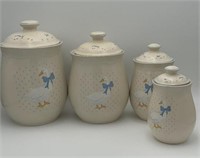 4 pc. pottery goose cannister set