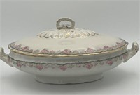 12" antique porcelain lidded server