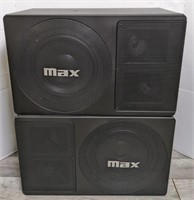 Pair of Speakers. Marked "MAX" on Front. Label on