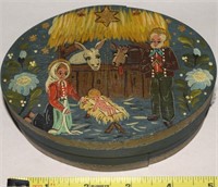 Vtg Russian Style Handpainted Bentwood Nativity