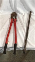 Crowbar and 24” bolt cutters