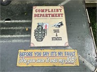 2 METAL SIGNS