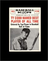 1961 Nu Card Scoops #443 Ty Cobb VG to VG-EX+