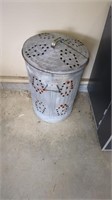 GALVANIZED METAL TRASH CAN