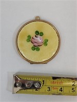 Vintage / Antique Locket Yellow with Flower