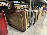 LOT OF 4 VTG MILITARY SUITCASES / GARMENT BAGS