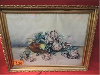 Vintage Jess Hager Roses Painting