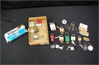 Assorted Padlocks & Old Keys Wire Stripping Tool