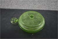 Imperial Green Glass Pocket Watch Covered Dish