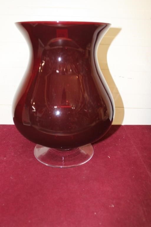 Red Ruby Glass Vase / Large