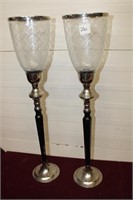 Metal & Glass Candlestands / Heavy