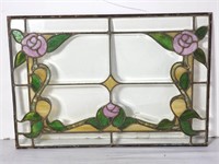 Vintage stained glass panel 18" x 26"