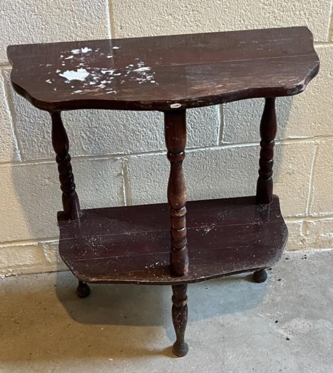 Mahogany Half table, has paint stain 20 1/2”x