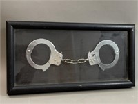 Handcuff Display  in Framed Shadow Box