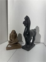 Two MCM Chalk Figures Austin - Horse and Seated