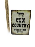 Cow Country Metal Sign
