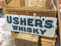 Original early  Usher's Whisky enamel sign