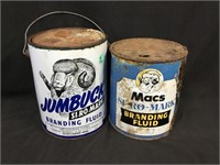 2 x Sheep branding fluid tins