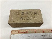 Hebron, North Dakota Sample Brick, 3 3/4”W, 1