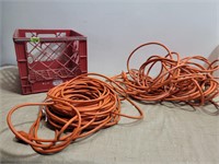 Milk Crate with 2 Extension Cords