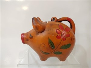 Hand Painted Terracotta Piggy Bank