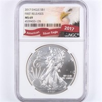 2017 Silver Eagle NGC MS69