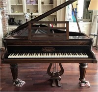 1880S JOHN BROADWOOD & SON ROSEWOOD SEMI GRAND