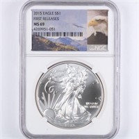 2015 Silver Eagle NGC MS69