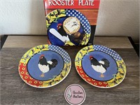 2 New Rooster Snack Plates