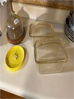 2pc meatloaf glass pan, cheese board , etc