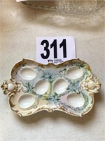 Vintage Hand Painted Egg Dish - A L France