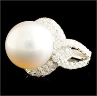 13mm Pearl & 1.92ctw Diamond Ring in 14K Gold