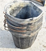 5 Rubber Feed Pails, Loc: *C