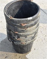 7 Rubber Feed Pails, Loc: *C