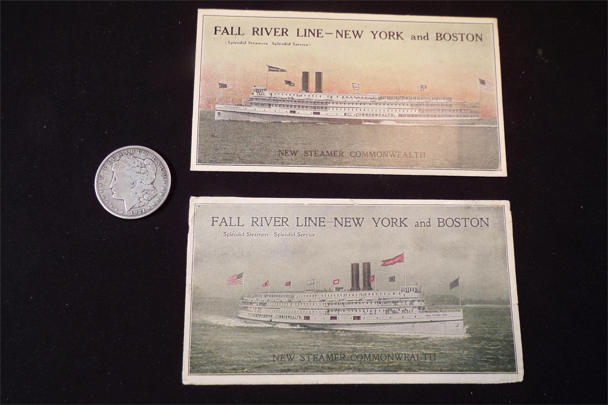 (2) Fall River Line Postal Envelopes Steamships