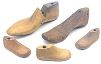 (5) Antique Wooden Shoe Molds