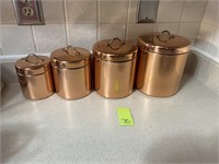4 Piece Copper Tone Canister Set
