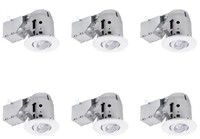 6 Pack 3 in. Directional Recessed Kit w/ LED Bulb